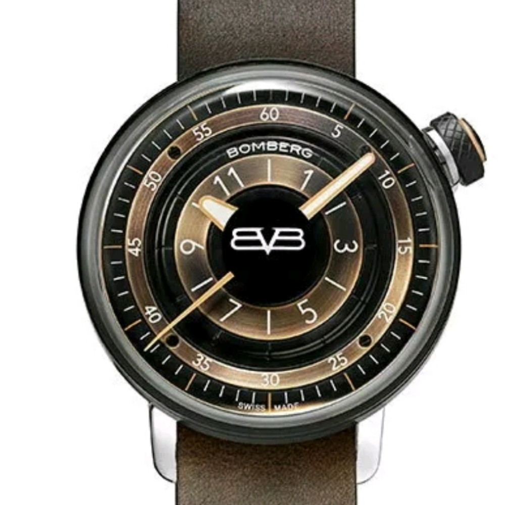 Bomberg BB-01 Ladies Quartz Brown Black Leather Watch